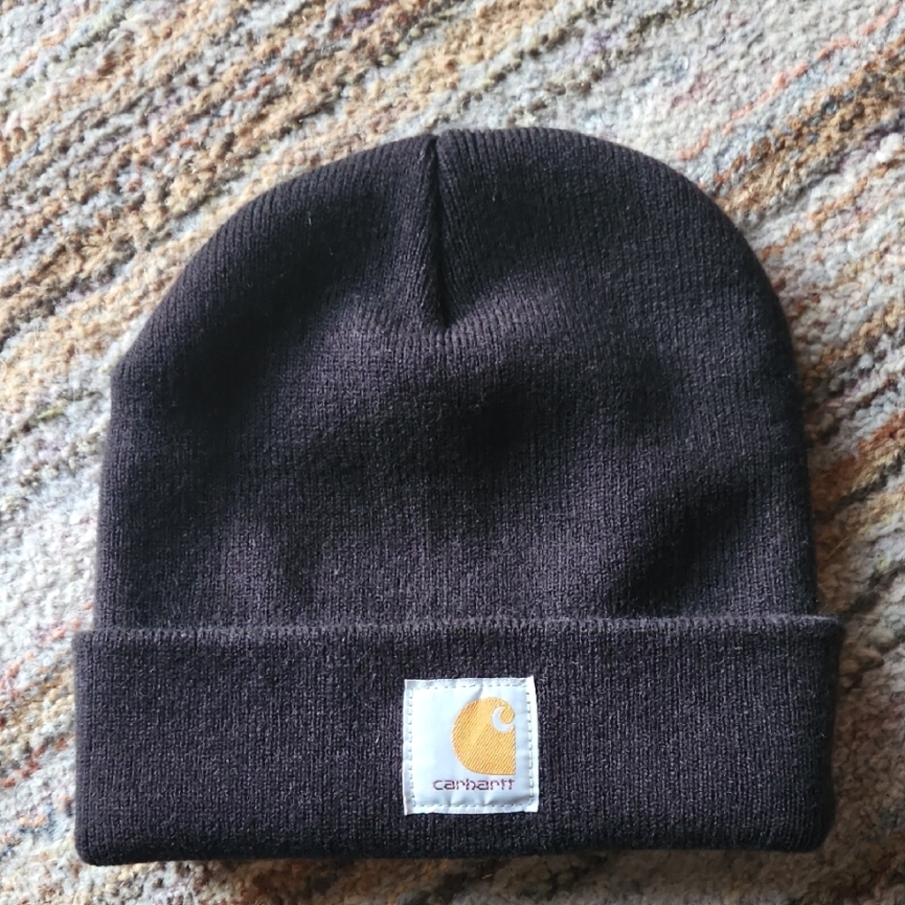 Carhartt black knit cuffed beanie